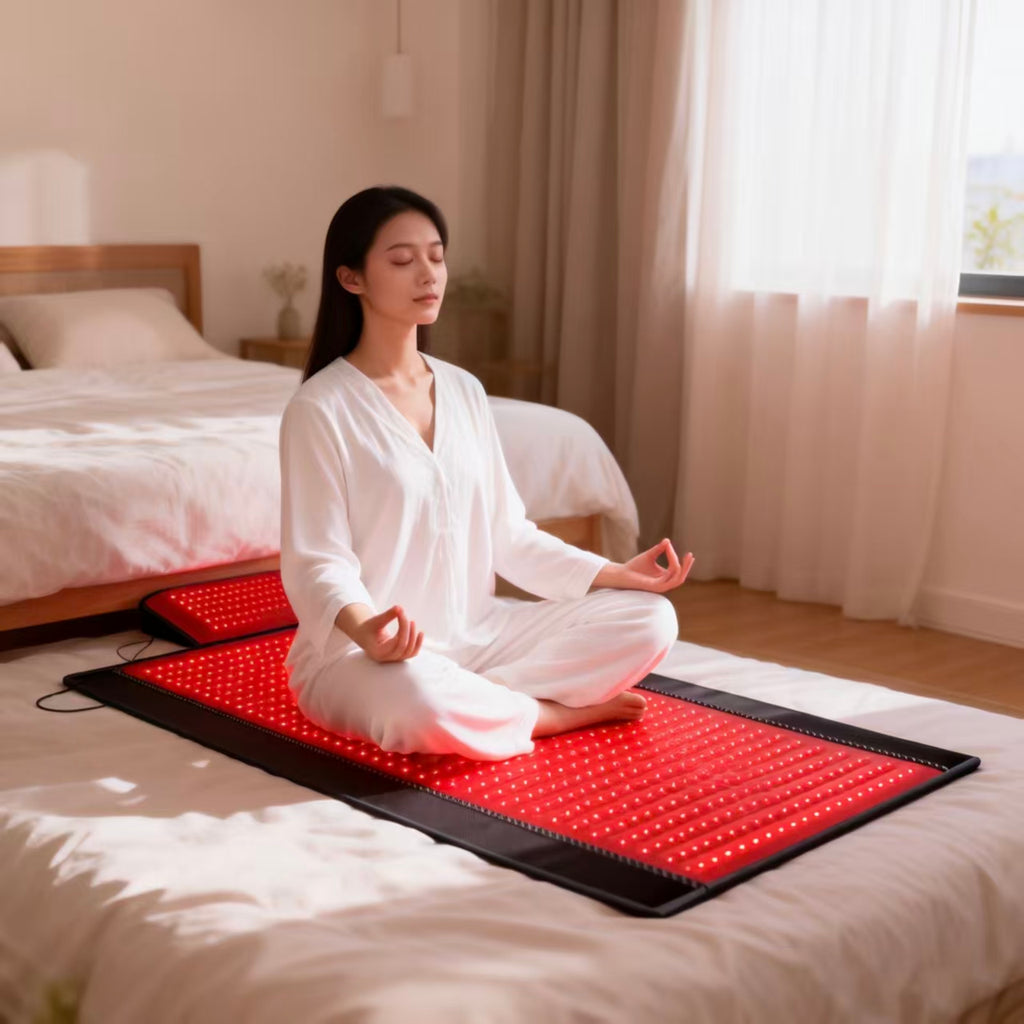 Full-body sleeping bag with red-light headrest